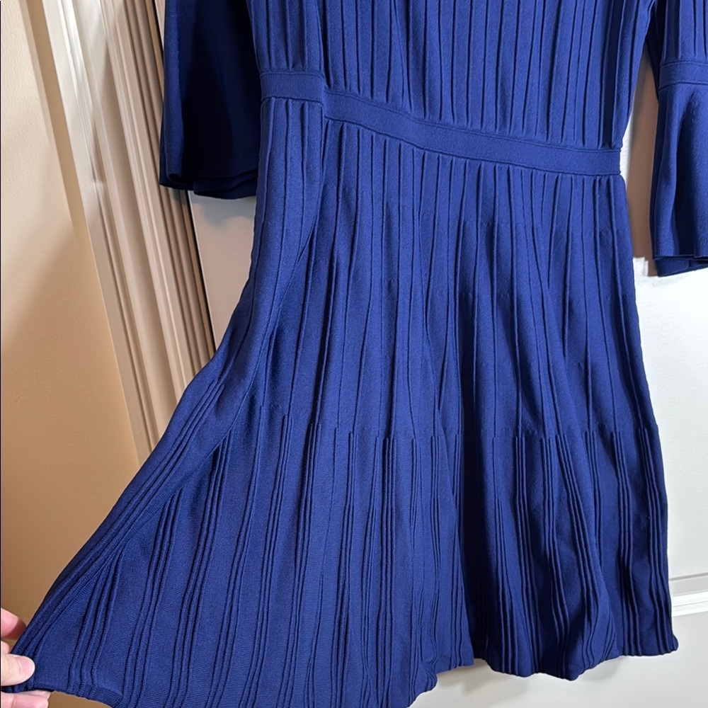 Lilly Navy Blue Ribbed Dress - Picture 2 of 4